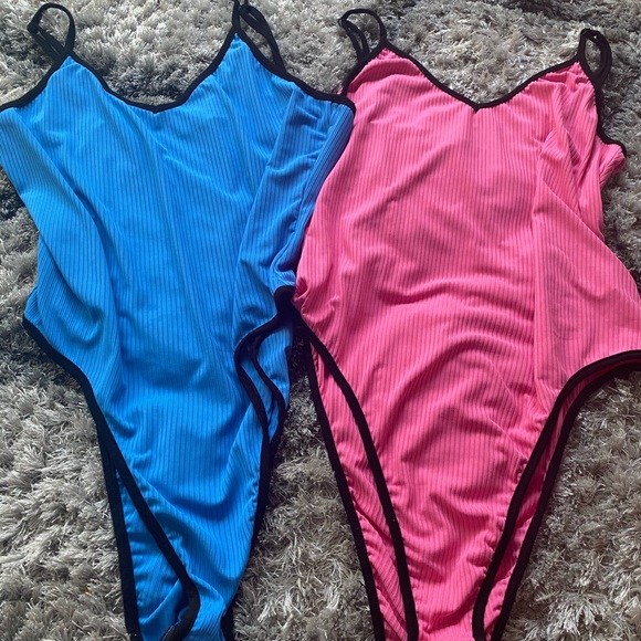 Pink and Blue bodysuit pair